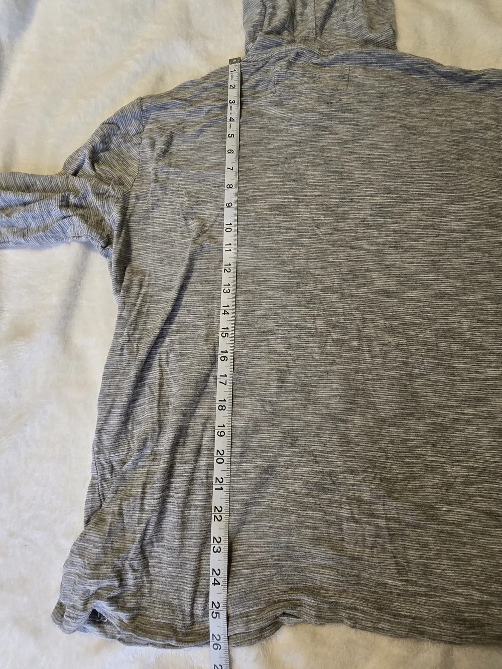 Banana Republic Men's Heather Gray Lightweight Hooded Long-Sleeve